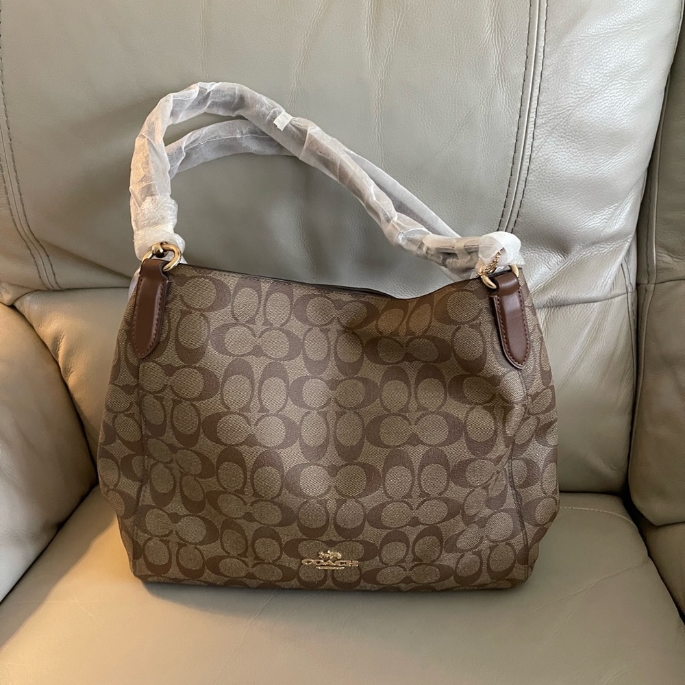 Coach Brown Signature Shoulder Bag